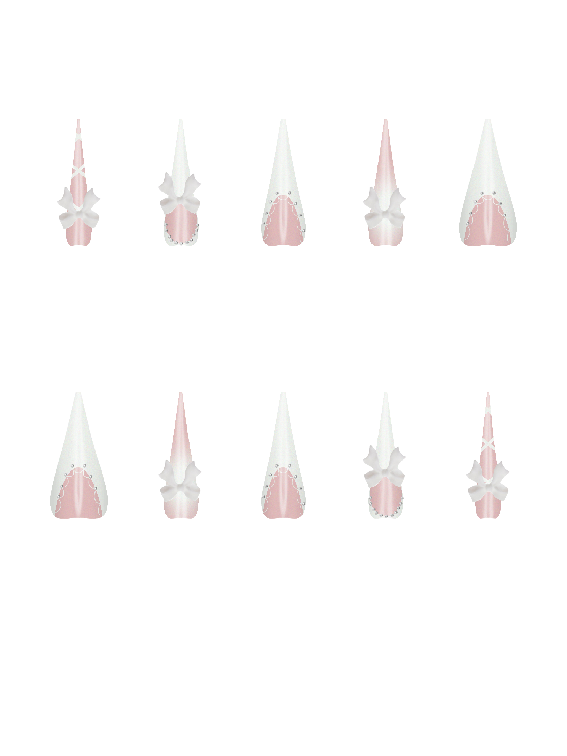 Circle Shapes Basic Gem Rhinestone Silver Bling Bows Decoration Gift Girly Resin White Line Shape Handmade Acrylic Press On Nails By @pinkk&glitter.nails c6BNQ4p5XpXIBXSJ2Dny