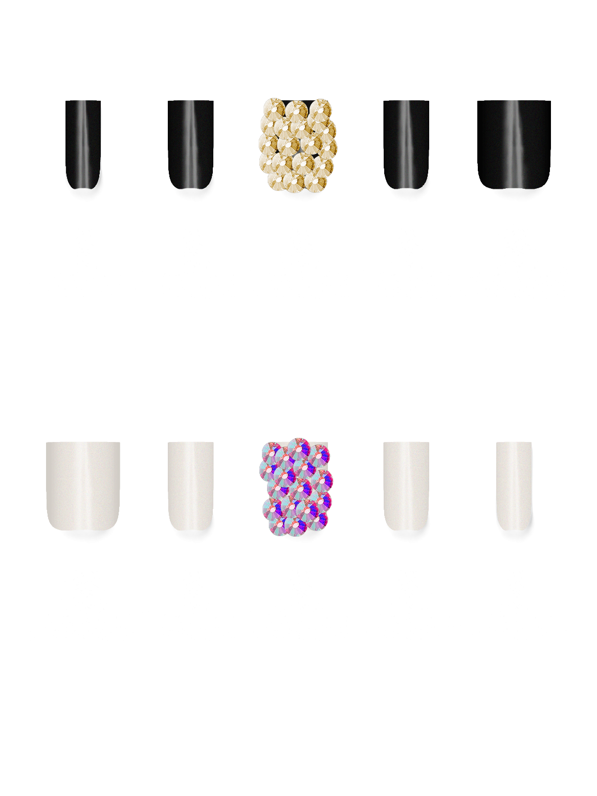 Gem Rhinestone Gold Bling Silver Ab Handmade Acrylic Press On Nails By @user702890 PaHwN0iwsMfgHOH5kALj