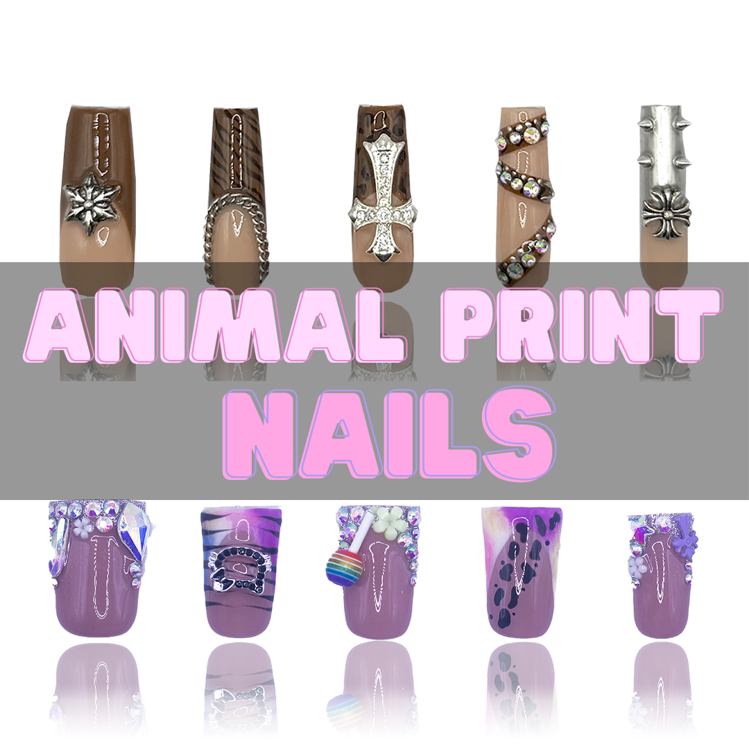 Nailzotica Animal Print Reusable Acrylic Gel UV High Quality Handmade Luxury Press On Nails (Custom)
