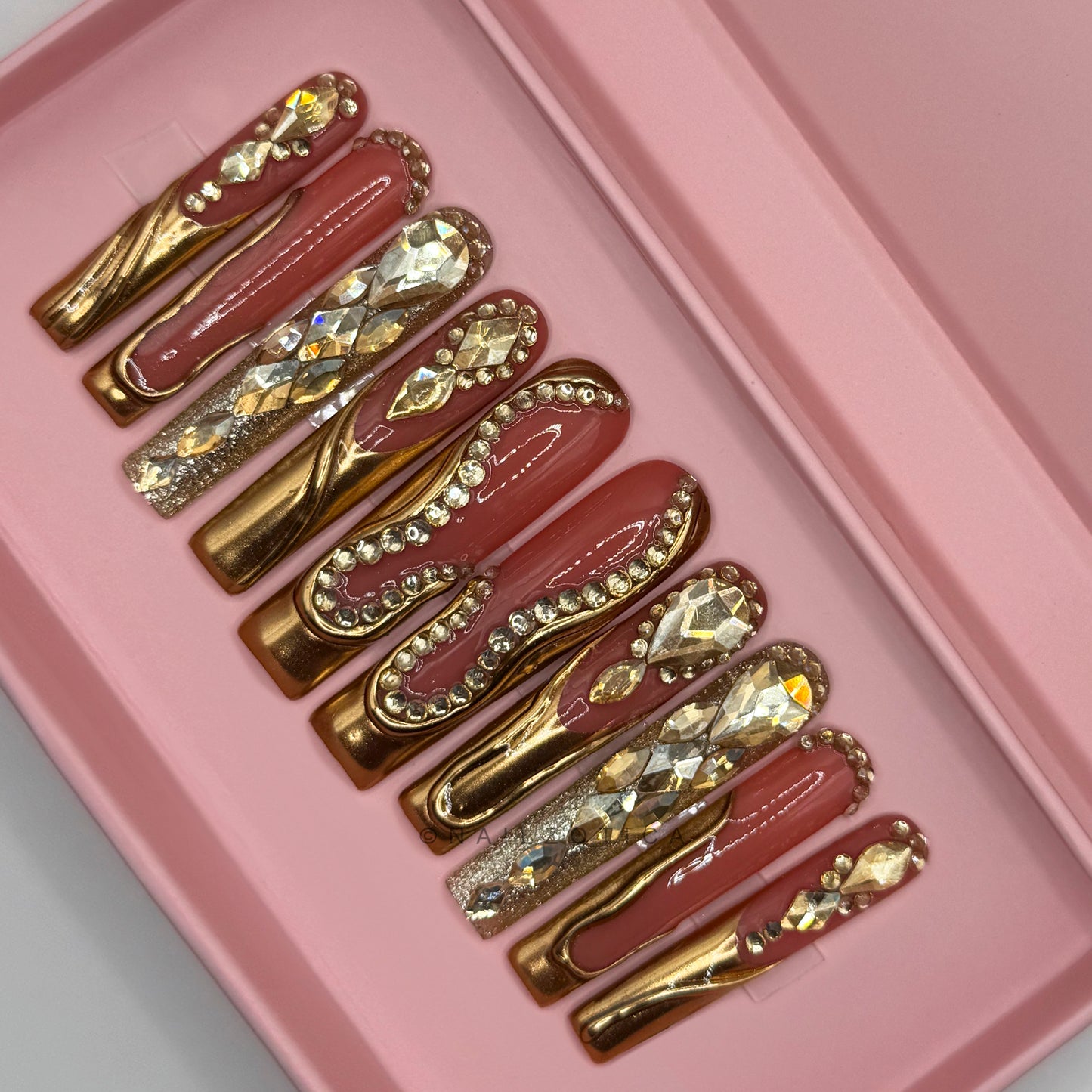 Nailzotica Extra Long Length Reusable Acrylic Gel UV High Quality Handmade Luxury Press On Nails