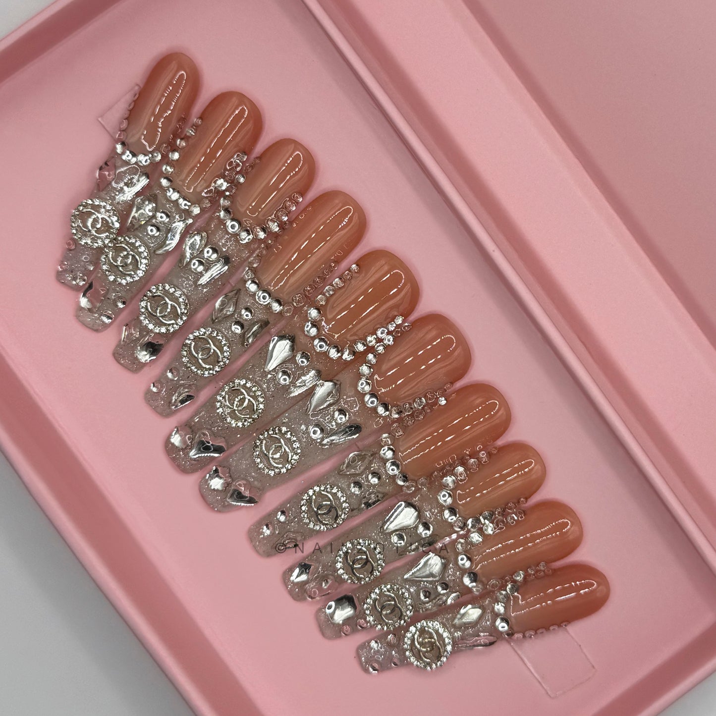 Nailzotica Extra Long Length Reusable Acrylic Gel UV High Quality Handmade Luxury Press On Nails