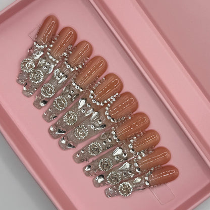 Nailzotica Extra Long Length Reusable Acrylic Gel UV High Quality Handmade Luxury Press On Nails