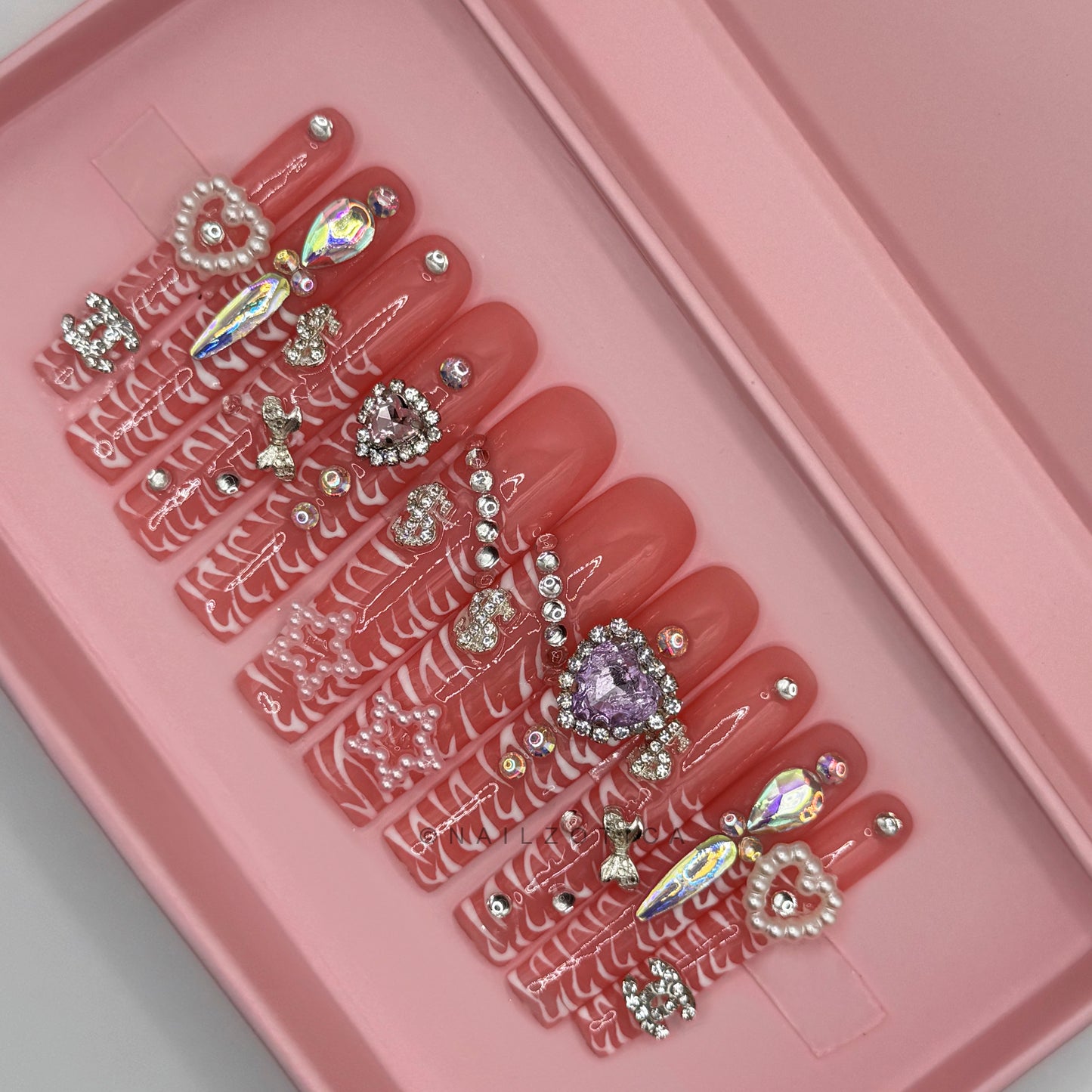 Nailzotica Extra Long Length Reusable Acrylic Gel UV High Quality Handmade Luxury Press On Nails