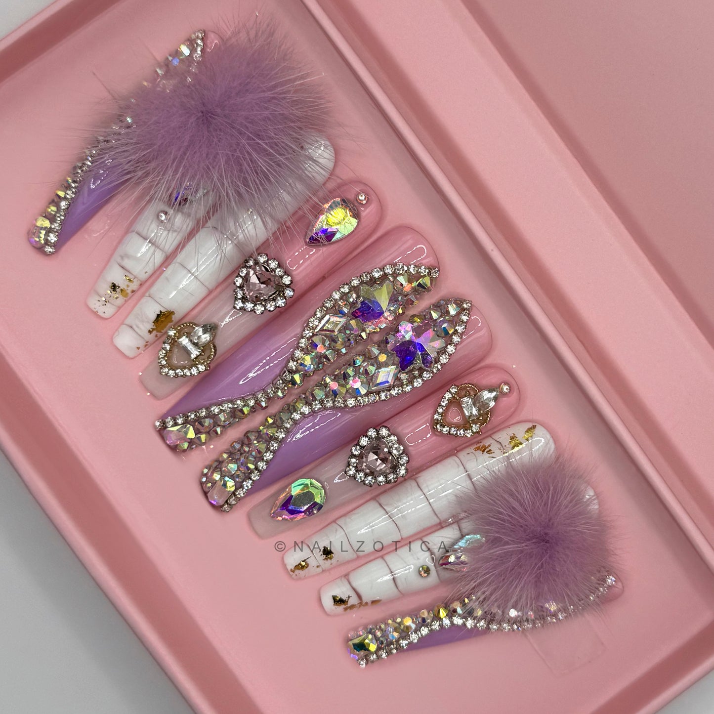 Nailzotica Extra Long Length Reusable Acrylic Gel UV High Quality Handmade Luxury Press On Nails