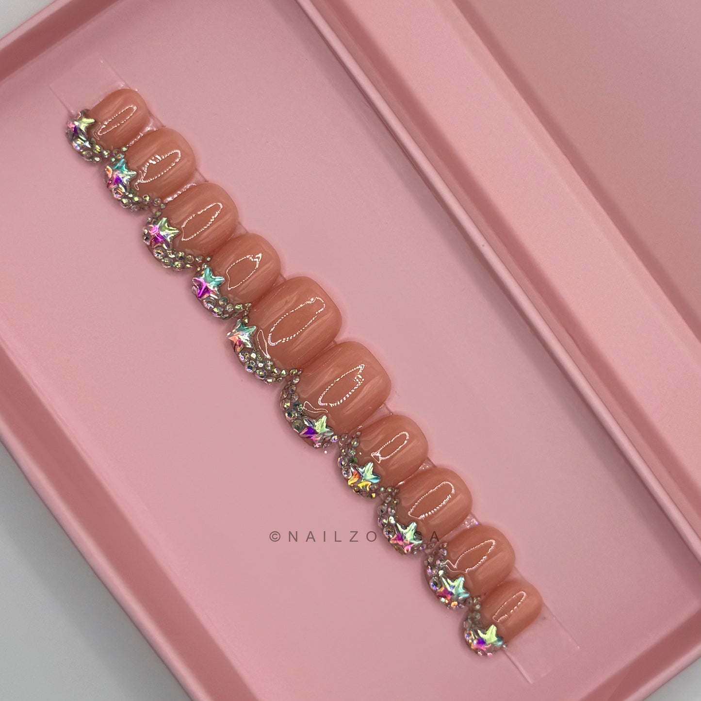Nailzotica French Tip Reusable Acrylic Gel UV High Quality Handmade Luxury Press On Nails