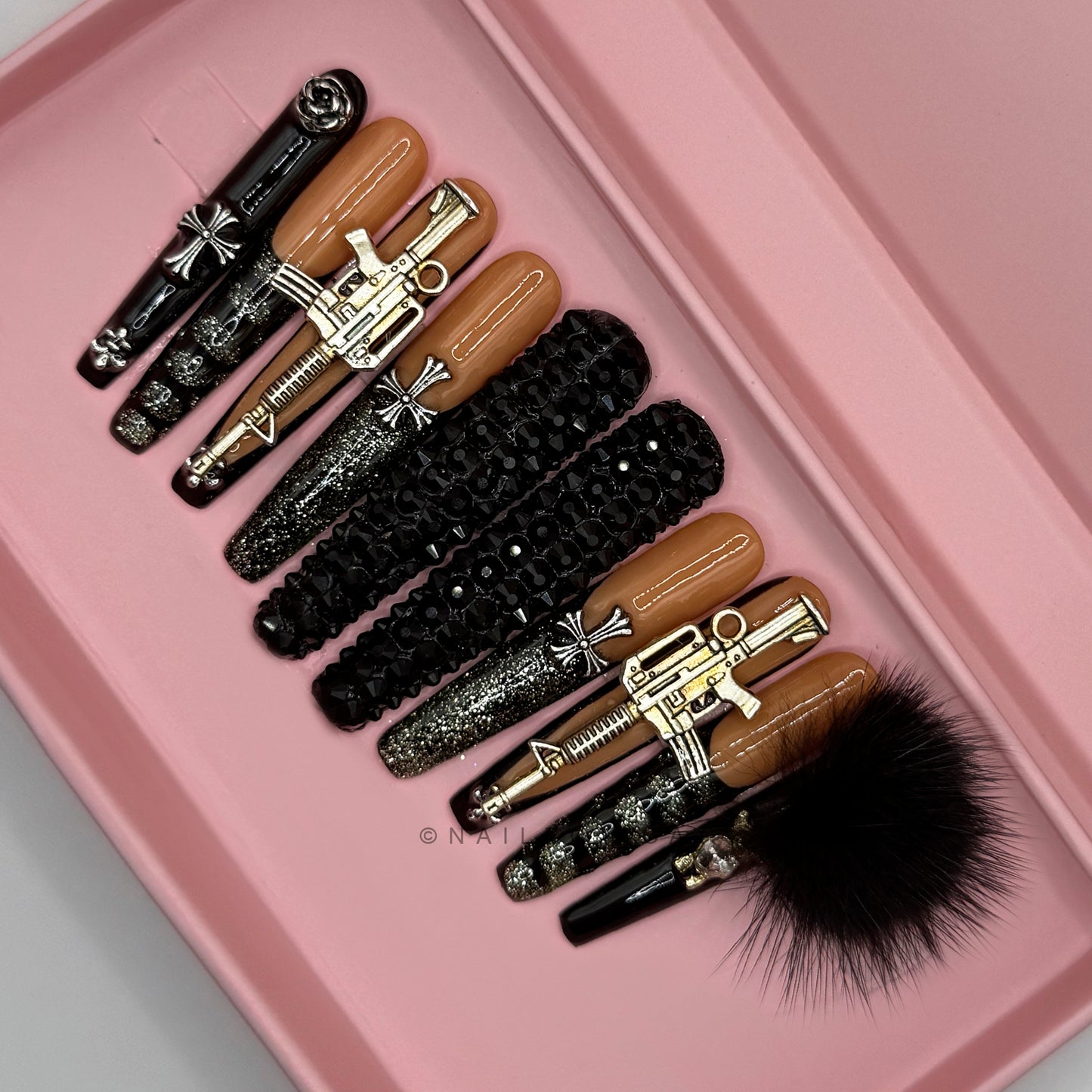 Nailzotica Extra Long Length Reusable Acrylic Gel UV High Quality Handmade Luxury Press On Nails