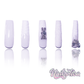 Blanc Beauty - Extra Long Length 55mm White French Tip Glitter Croc Teddy Bear Butterfly Charm Reusable Acrylic Gel UV High Quality Handmade Luxury Press On Nails