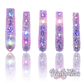 Boujie Bling - Extra Long Length 50mm & 55mm Silver Rhinestone Square Stiletto Shape Reusable Acrylic Gel UV High Quality Handmade Luxury Press On Nails