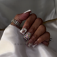 Business Woman - Short Length 25mm Duck Shape V-Cut White French Tip Reusable Acrylic Gel UV Hand-Painted High Quality Handmade Luxury Press On Duck Nails