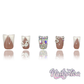 Business Woman - Short Length 25mm Duck Shape V-Cut White French Tip Reusable Acrylic Gel UV Hand-Painted High Quality Handmade Luxury Press On Duck Nails