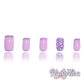 Diamond Diva - Short Length 20mm Square Shape Pink Base Silver Rhinestone Reusable Acrylic Gel UV High Quality Handmade Luxury Press On Nails