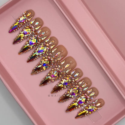 Nailzotica Stiletto Shape Reusable Acrylic Gel UV High Quality Handmade Luxury Press On Nails