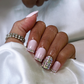 Diamond Diva - Short Length 20mm Square Shape Pink Base Silver Rhinestone Reusable Acrylic Gel UV High Quality Handmade Luxury Press On Nails