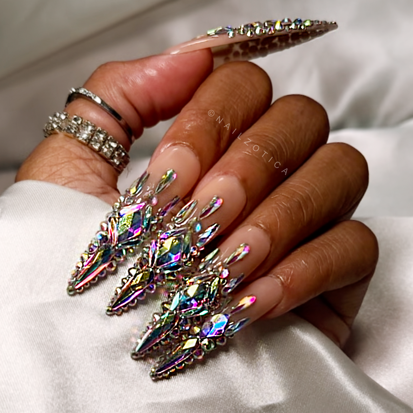Nailzotica Extra Long Length Reusable Acrylic Gel UV High Quality Handmade Luxury Press On Nails