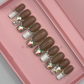 Nailzotica French Tip Reusable Acrylic Gel UV High Quality Handmade Luxury Press On Nails
