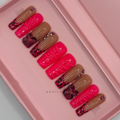 Nailzotica French Tip Reusable Acrylic Gel UV High Quality Handmade Luxury Press On Nails