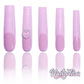 Pearl Princess - Extra Long Length 55mm Square Shape Pink Base Glitter Pearl Heart Charm French Tip Reusable Acrylic Gel UV Hand-Painted High Quality Handmade Luxury Press On Nails