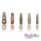 Petal Princess - Long Length 40mm 3D Flower Purple & White Silver Rhinestone Reusable Acrylic Gel UV Hand-Painted High Quality Handmade Luxury Press On Nails