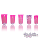 Pretty 'N Pink - Medium Length 30mm Duck Shape Pink French Tip Nude Natural Transparent Base Silver Rhinestone Reusable Acrylic Gel UV Hand-Painted High Quality Handmade Luxury Press On Duck Nails