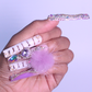 Purple Princess - Extra Long Length 55mm Ballerina Coffin Shape Purple Ombre Gradient White Croc Print Silver Rhinestone Purple Removeable Magnetic Pom-Poms Heart Gem Charms Reusable Acrylic Gel UV Hand-Painted High Quality Handmade Luxury Press On Nails
