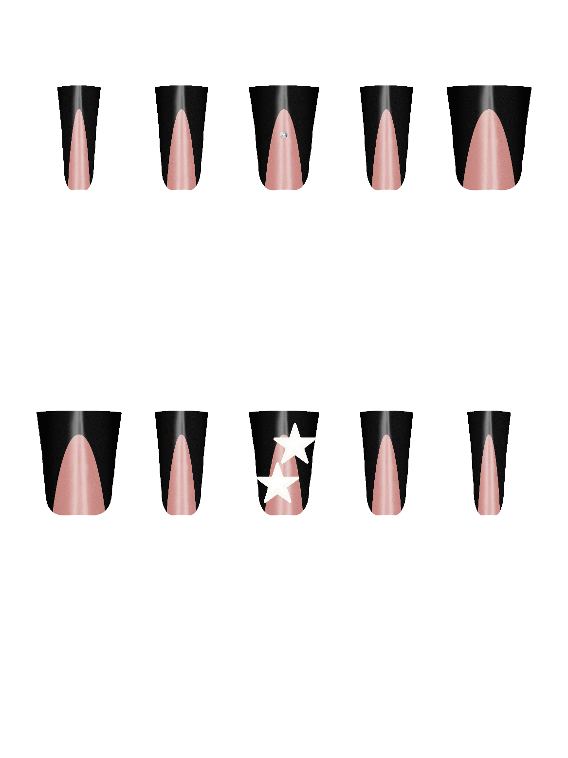 Gem Rhinestone Silver Bling Star Shapes  Handmade Acrylic Press On Nails By @user138091 aKfKb3InHoIXWjNCikHQ