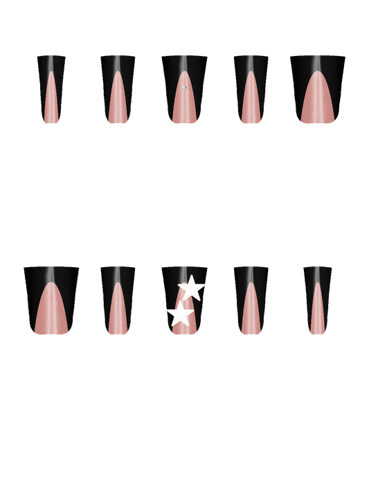 Gem Rhinestone Silver Bling Star Shapes  Handmade Acrylic Press On Nails By @user138091 aKfKb3InHoIXWjNCikHQ