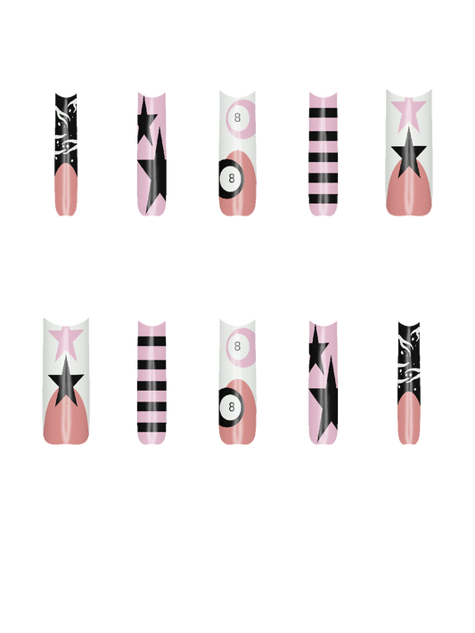 Circle Shapes Basic Star Space Sky Sparkle Twinkle Shine Celestial Line Shape Minimal Clean Modern Sans serif Poppins Text Font  Handmade Acrylic Press On Nails By @pinkk&glitter.nails 9rNTrU49kOh1xftcn7IZ