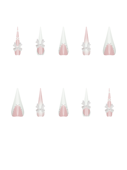 Circle Shapes Basic Gem Rhinestone Silver Bling Bows Decoration Gift Girly Resin White Line Shape  Handmade Acrylic Press On Nails By @pinkk&glitter.nails c6BNQ4p5XpXIBXSJ2Dny