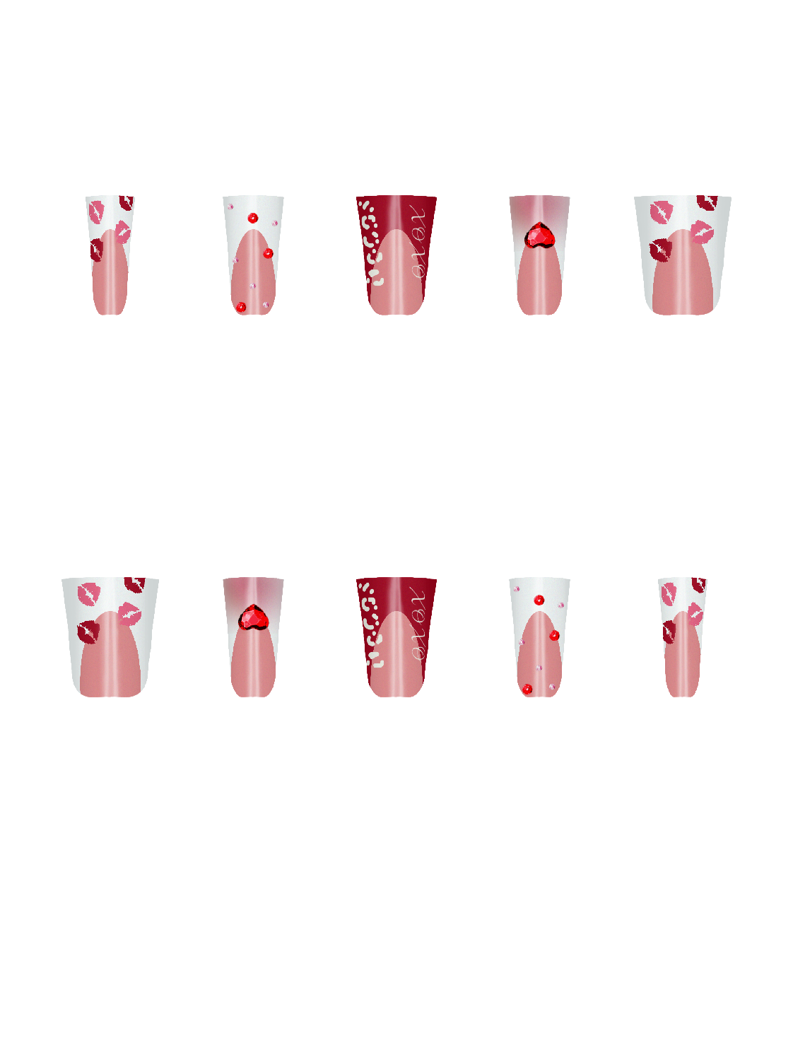 Circle Shapes Basic Makeup Beauty Lip Kiss Lipstick Valentine's day Gem Rhinestone Red Bling Script Calligraphy Romantic Feminine Luxury Great vibes Text Font Pink  Handmade Acrylic Press On Nails By @pinkk&glitter.nails iWE8YfuhuDHUB3kfFbBI