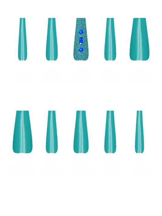 Gem Rhinestone Royal blue Blue Bling  Handmade Acrylic Press On Nails By @user779255 sHIFC1L1b64vEJE2YJtM