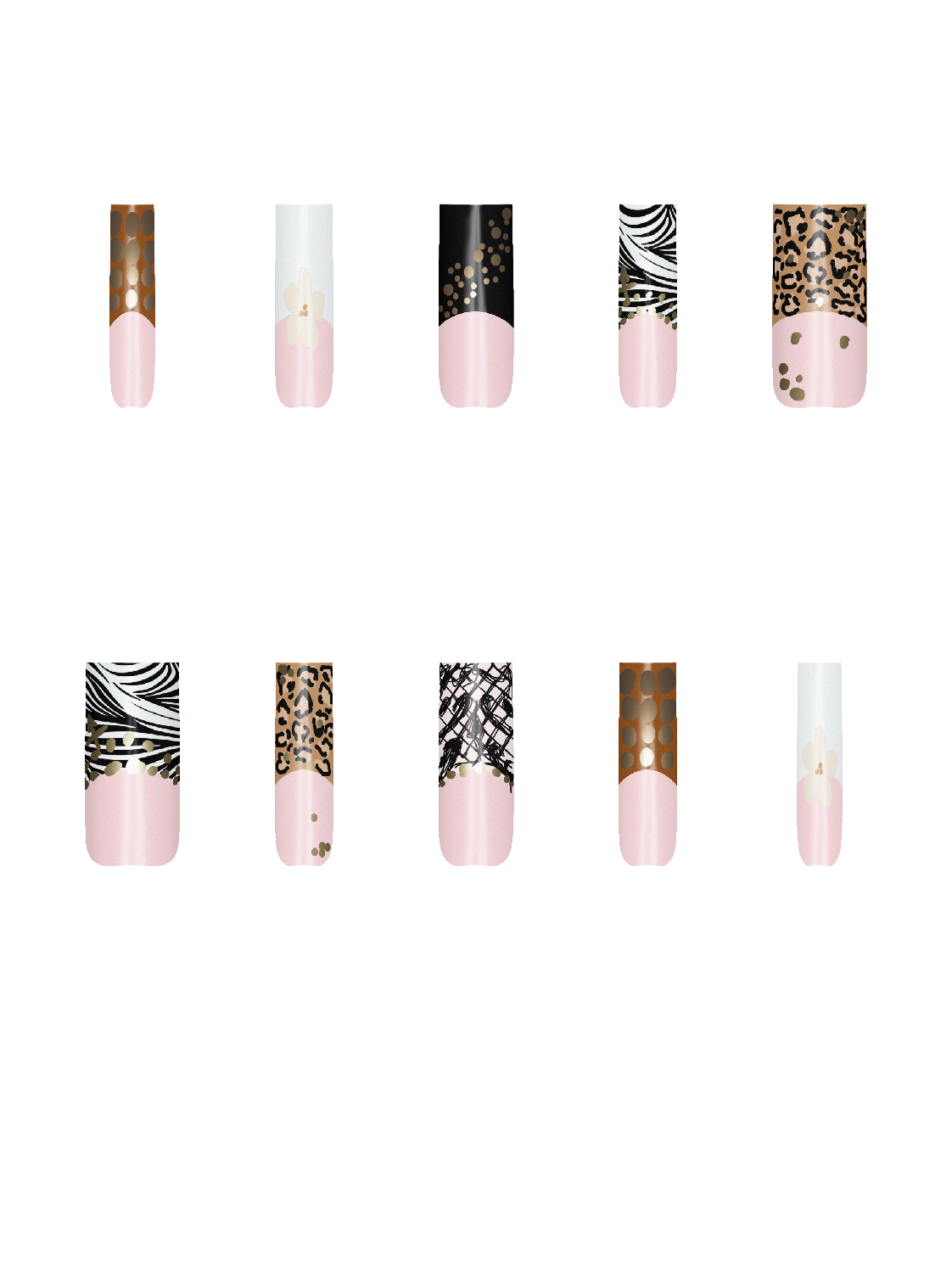 Zebra Stripes Animal Animal print Flower Floral Nature Blossom  Handmade Acrylic Press On Nails By @user599863 2Tj2tSEjJvaIUrUgQc23