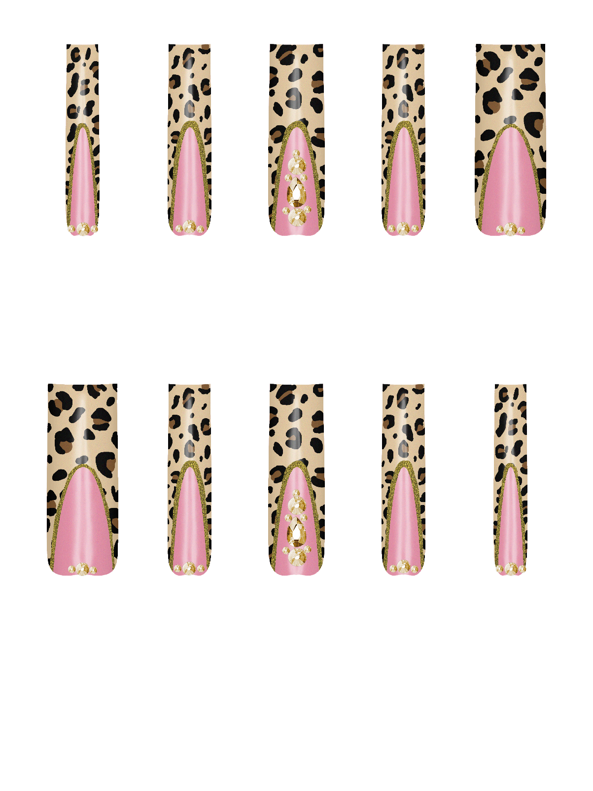 Gem Rhinestone Gold Bling  Handmade Acrylic Press On Nails By @iamjaybabie 0dqRdGDV4BTknM3gQUAN