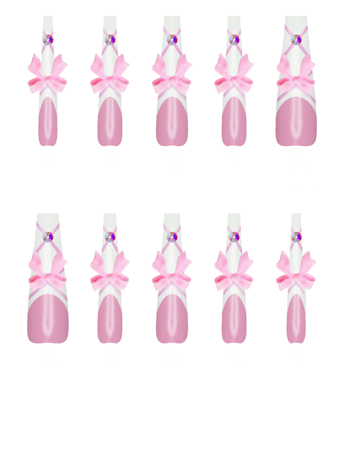 Line Basic Shape Bows Decoration Gift Girly Resin Pink Gem Rhinestone Silver Ab Bling  Handmade Acrylic Press On Nails By @iamjaybabie CmirY583Fd19nAOLFNTK (Custom)