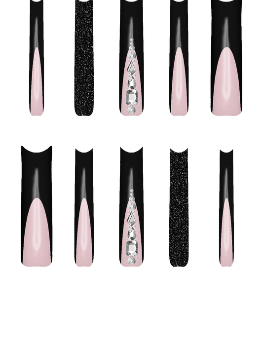 Gem Rhinestone Silver Bling  Handmade Acrylic Press On Nails By @iamjaybabie YuD1hYD3mdF5DJS2fVHZ