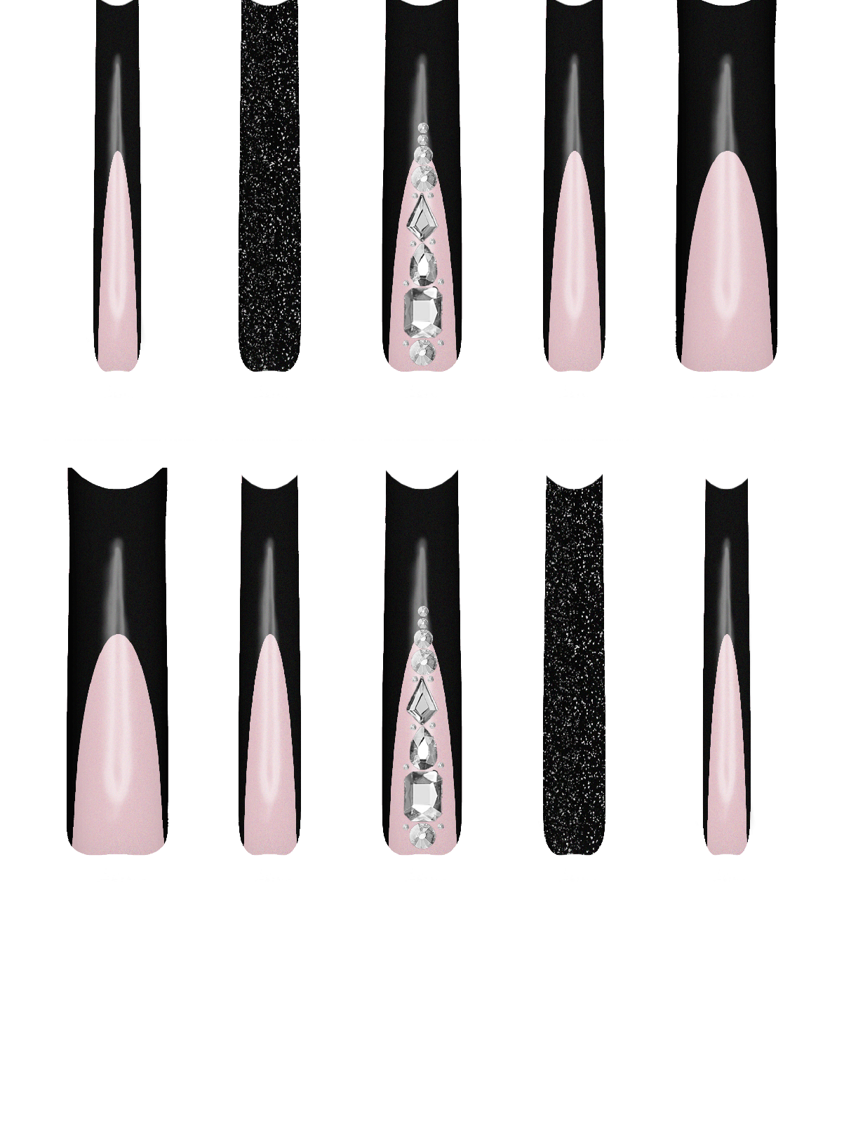 Gem Rhinestone Silver Bling  Handmade Acrylic Press On Nails By @iamjaybabie YuD1hYD3mdF5DJS2fVHZ (Custom)