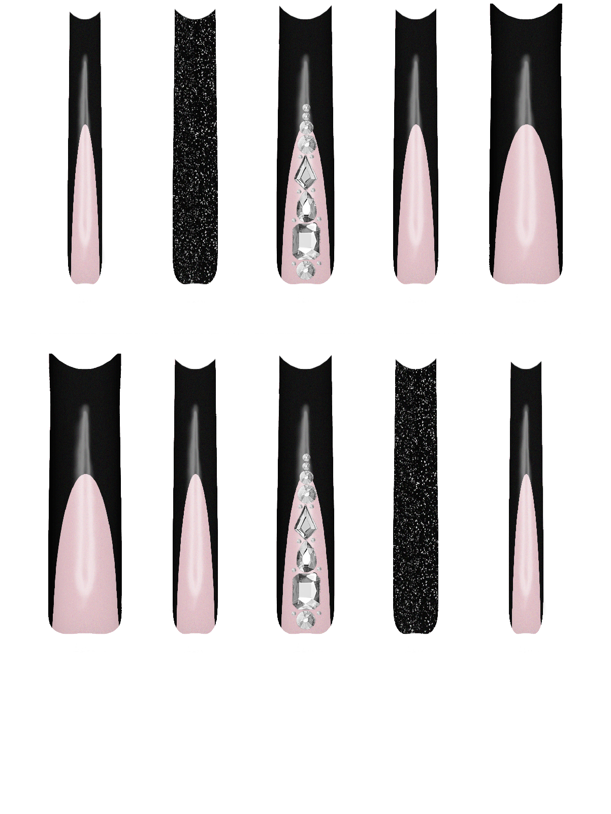 Gem Rhinestone Silver Bling  Handmade Acrylic Press On Nails By @iamjaybabie YuD1hYD3mdF5DJS2fVHZ (Custom)