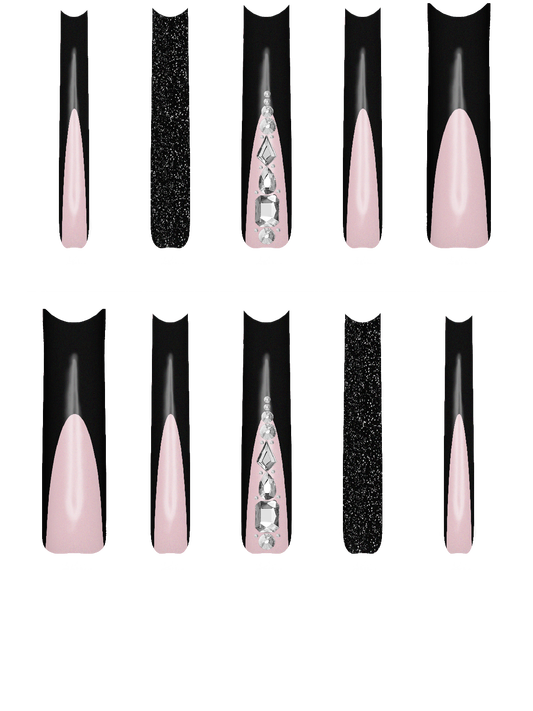 Gem Rhinestone Silver Bling  Handmade Acrylic Press On Nails By @iamjaybabie YuD1hYD3mdF5DJS2fVHZ (Custom)