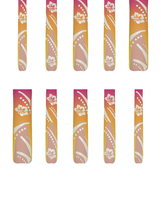 Floral Flower Tropical  Handmade Acrylic Press On Nails By @iamjaybabie dcS4SeuW0tRCfeudA8Yf