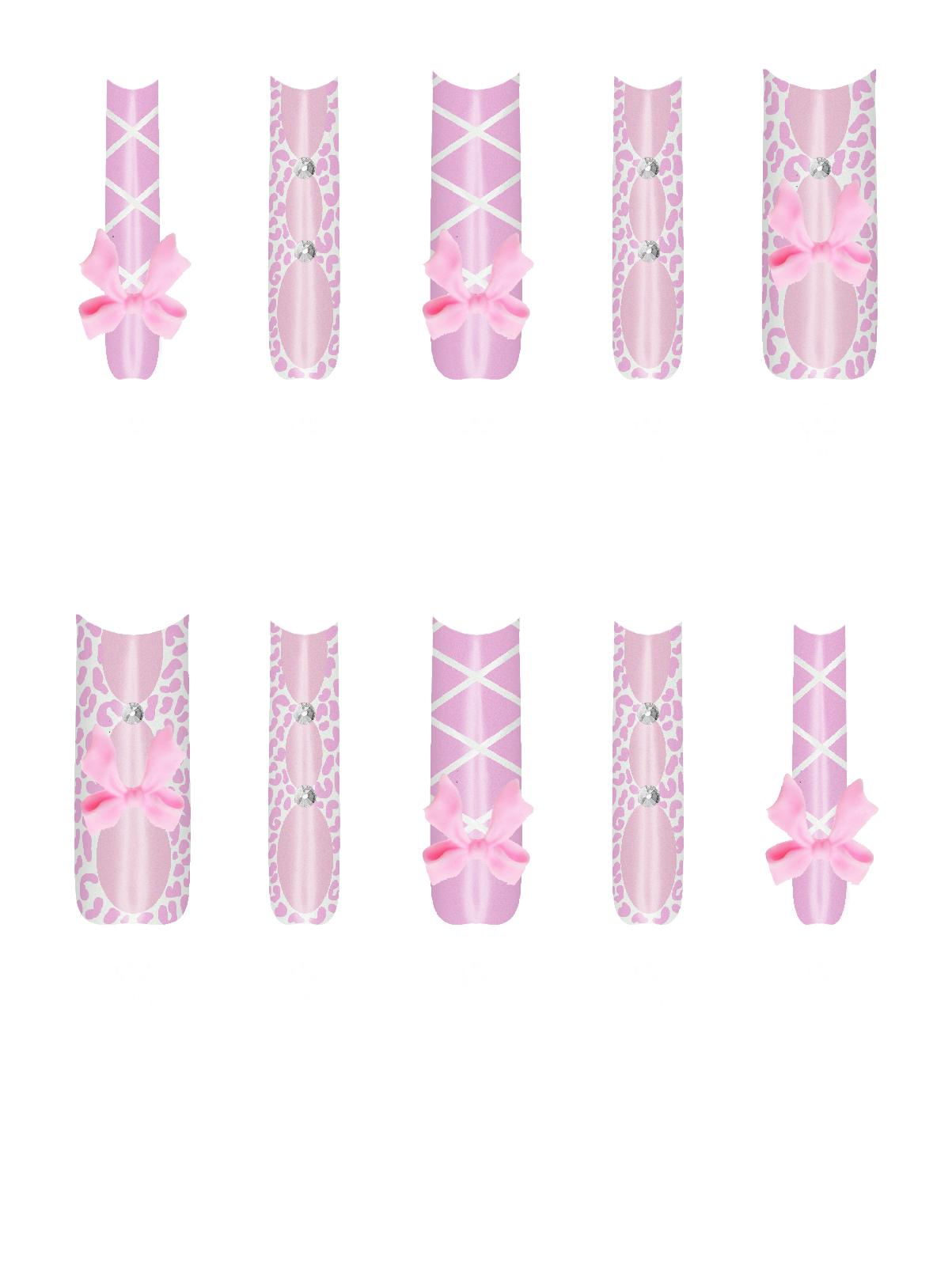Circle Shapes Basic Gem Rhinestone Silver Bling Bows Decoration Gift Girly Resin Pink Line Shape  Handmade Acrylic Press On Nails By @iamjaybabie o3IKXFVS3lciXC1Gypsq (Custom)