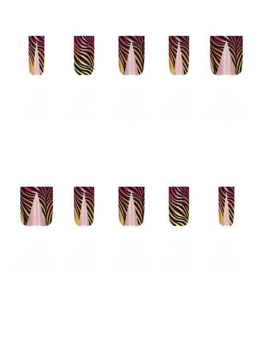 Zebra Stripes Animal  Handmade Acrylic Press On Nails By @iamjaybabie r8Mwmg4SjLa6lzgvPEPX