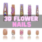 Nailzotica 3D Flower Reusable Acrylic Gel UV High Quality Handmade Luxury Press On Nails