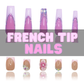 Nailzotica French Tip Reusable Acrylic Gel UV High Quality Handmade Luxury Press On Nails