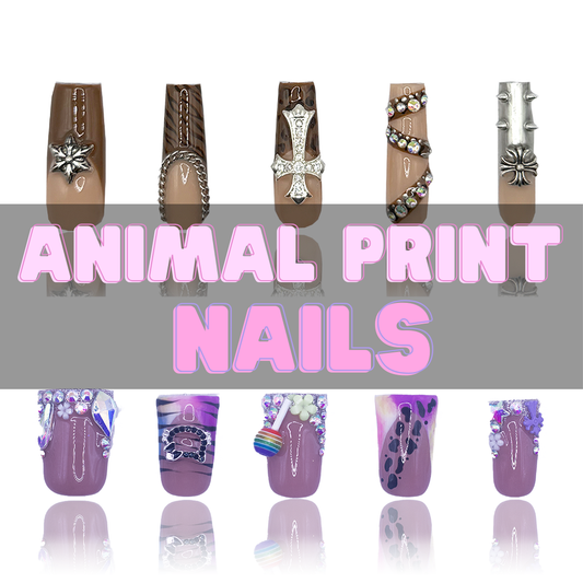 Nailzotica Animal Print Reusable Acrylic Gel UV High Quality Handmade Luxury Press On Nails (Custom)