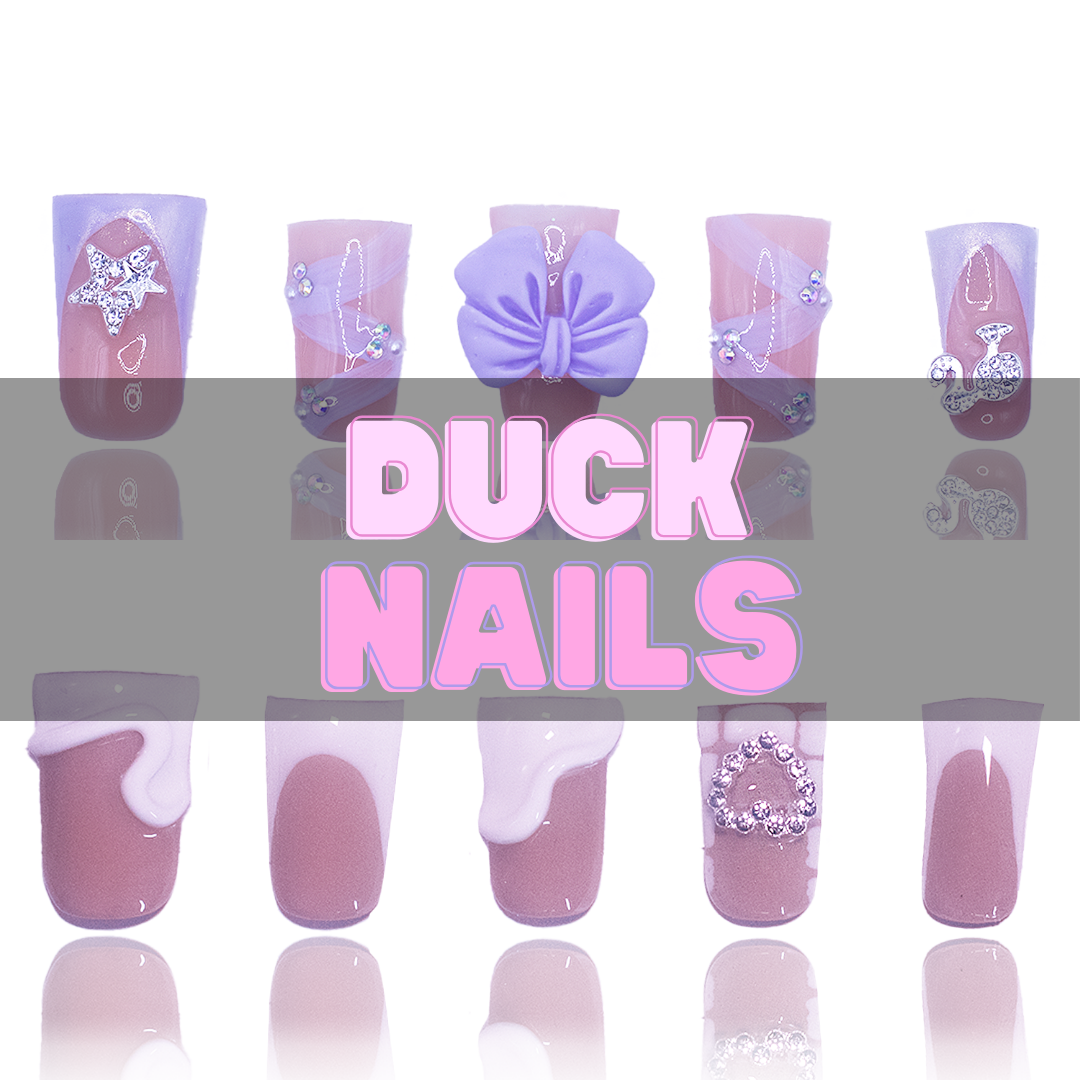 Nailzotica Duck Shape Reusable Acrylic Gel UV High Quality Handmade Luxury Press On Nails (Custom)