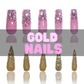 Nailzotica Gold Reusable Acrylic Gel UV High Quality Handmade Luxury Press On Nails