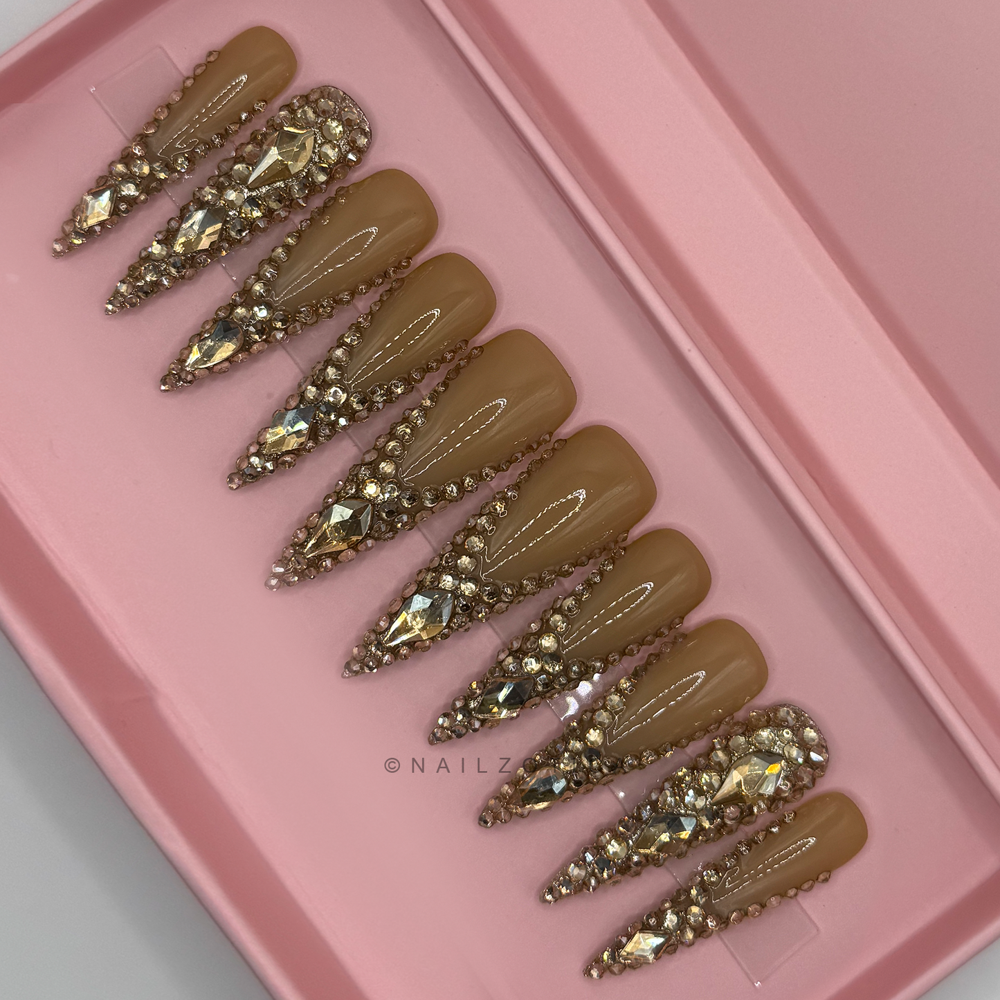 Nailzotica Extra Long Length Reusable Acrylic Gel UV High Quality Handmade Luxury Press On Nails