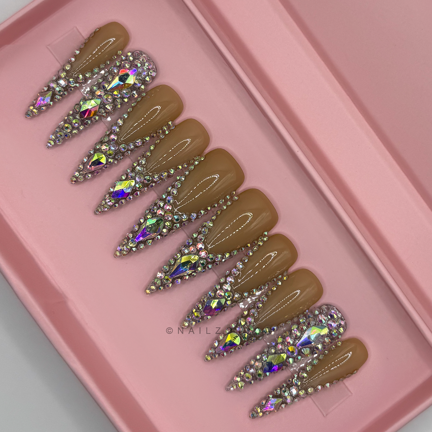 Nailzotica Extra Long Length Reusable Acrylic Gel UV High Quality Handmade Luxury Press On Nails