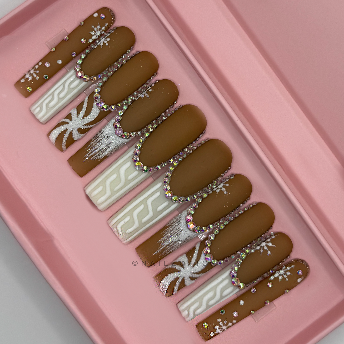 Nailzotica Extra Long Length Reusable Acrylic Gel UV High Quality Handmade Luxury Press On Nails